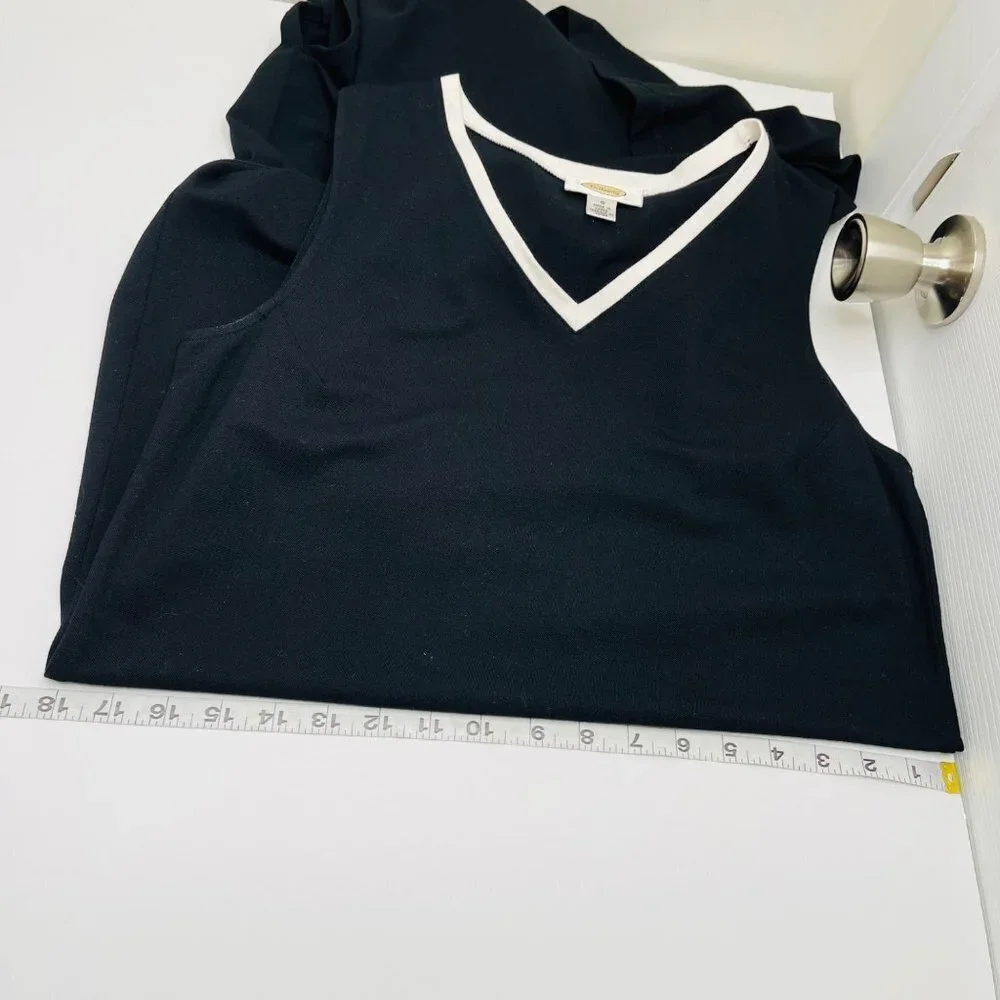 Vintage‎ Talbots Maxi Dress Womens S Black Knit V Neck Shift Career Wear Casual - Picture 8 of 11